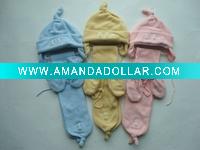 Wholesale baby's polyester winter polar fleece hat/scarf/gloves