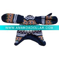 Wholesale 100% acrylic knitted baby hat and glove set