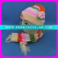 Wholesale winter knitted baby scarf hat glove set RQ-B13