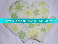 bath glove with elastic band