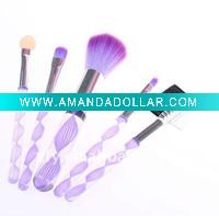 Wholesale 5 pcs acrylic hand travel size makeup cosmetic brush set- good for gift