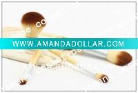 Wholesale 4 pcs bamboo hand travel size makeup cosmetic brush set