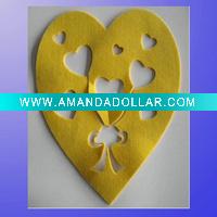 Fashion heart shape table mat felt