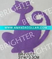 Wholesale 3mm Thickness Felt Halloween Lasercut Cat Placemat