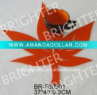 Wholesale Orange Thanksgiving Day Felt Maple Leaf Placemat