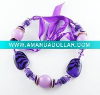 Wholesale children jewelry Handmade purple Coconut Shell Triangle Bead Necklace
