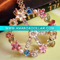Peace sign costume jewelry fashion necklace