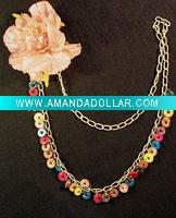 Wholesale wooden beads flower handmade necklace costume jewelry