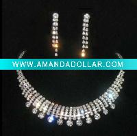 Fashion full crystal jewelry sets,costume jewelry necklace and earring sets,fashion costume jewelry tassel necklace