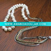 Wholesale pearl chain costume necklace costume jewelry