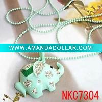 elephent pendant alloy necklace ( NKC7304 )