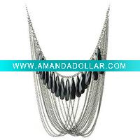 fashion brass chains,metal alloy, long necklace, costume jewelry