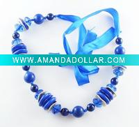 Wholesale Handmade Blue Coconut Shell Triangle Bead Necklace