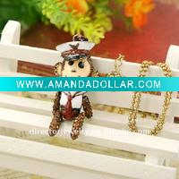 Fashion costume jewelry animal design monkey alloy necklace jewelry
