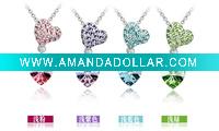 sterling silver costume jewelry crystal necklace