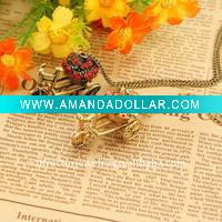 2012 Fashion costume jewelry flower bicycle pendent alloy necklace jewelry