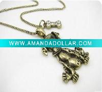 Fashion costume jewelry vintage lovely dalmatian&bone necklace