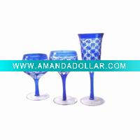 red wine colored stemware from China