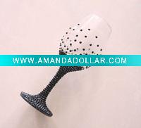 Wholesale Swarovsk colored glass wine bottles by handmade