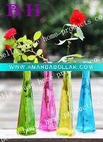 Wholesale 11BH8070 Colourful triangle shape glass vase