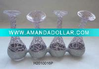 4 CONNECTING GLASS VASE