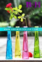Wholesale 11BH8072 Colourful square shape glass vase