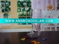 clear glass vase-foot shape