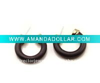 Wholesale Vintage new design costume jewelry semicircle wooded gold stud earring 2012