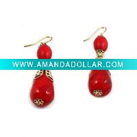 Wholesale Red Wood Earrings for Ladies