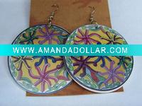 Wholesale polychrome wooden earrings