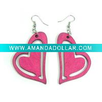 Wholesale Double Heart Style Wooden Earrings EAO1725