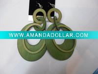 Wholesale green wood fashion earring