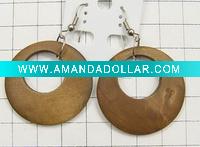 Wholesale fashion round wooden earrings,wooden fashion earrings