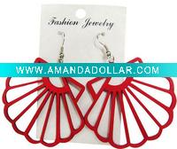 Wholesale New Jewelry Orange engrave Fan Dangle Craft Earring