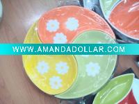 Wholesale cute custom logo colorful ceramic dishes and plates