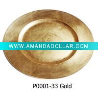 Wholesale Gold plastic plate/plastic dish