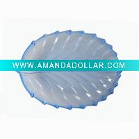 Wholesale exquisite fan-shaped plastic fruit plate for home and office