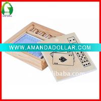 wooden 5 pcs Dice with 1 pcs card Game set