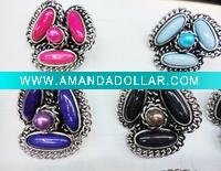 High quality flower shape gemstone rings