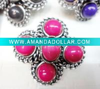 High quality flower shape gemstone rings
