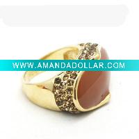 Fashion turquoise finger ring with gemstone