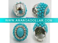 Wholesale Blue Round Gemstone Ring Jewelry