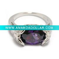 Wholesale fashion purple gemstone rings
