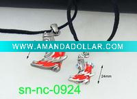 fashion zircon necklace gemstone boots pendant