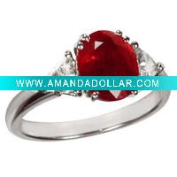 Popular gemstone rings alloy