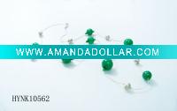fashion silver ball beads necklace HYNK10562 | gemstone beads chain necklace