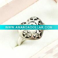 Fashion alloy finger ring with gemstone