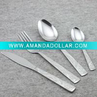 Wholesale stainless steel cutlery with printed flower BS2045