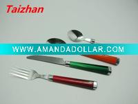 Wholesale stylish cutlery with colorful plastic handle