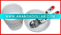 Wholesale stainless steel children cutlery with plastic handle